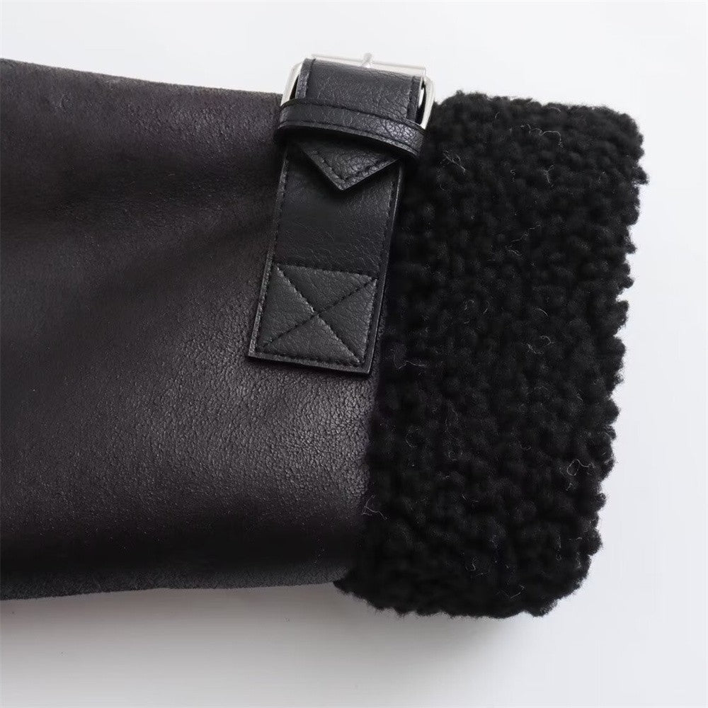 Autumn New Women's European and American Style Loose Fashion with Belt Double sided Collar Jacket Coat