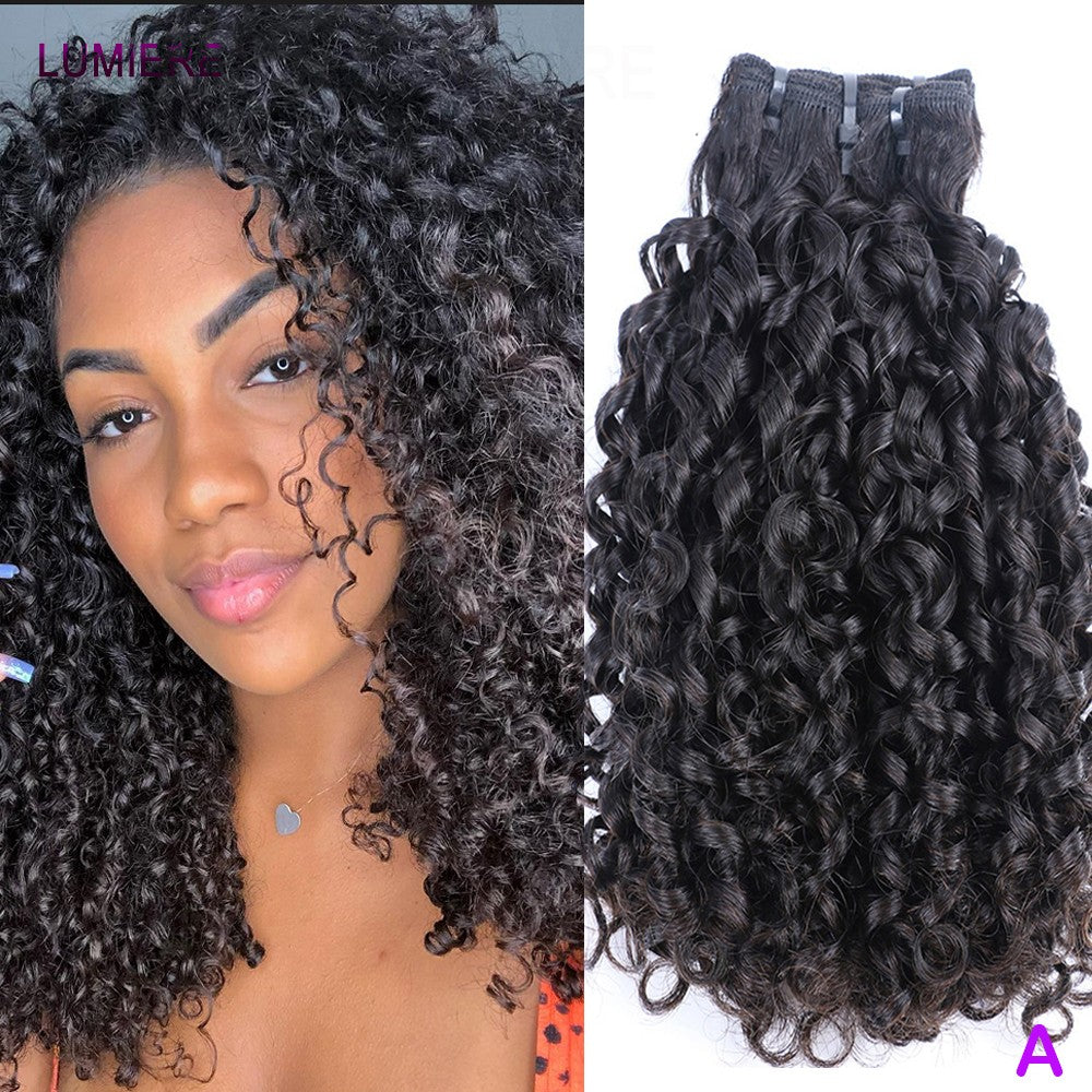 Cabelo Virgem Cru Barato de 30 Polegadas Birmanês Pixie Cacheado Ondulado (Bundle Deal) Cabelo Humano 100% Cru Cacheado Profundo 3/4 Pacotes de Extensão de Cabelo