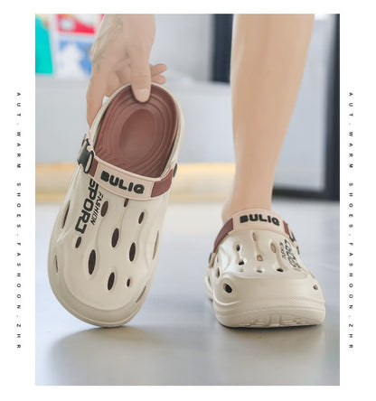 A Pair of Men's New Clogs, Summer New Wear-Resistant, Non-Slip Sports Beach Shoes, Soft-Soled Comfortable Men's Shoes for Driving