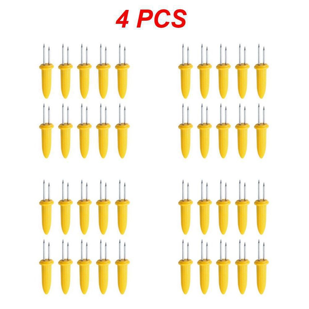 Stainless Steel Corn Forks Skewer Small BBQ Camping Corn Holders Heat-resistant Kitchen Accessories Outdoor Barbecue Tool