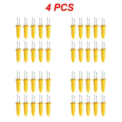 Stainless Steel Corn Forks Skewer Small BBQ Camping Corn Holders Heat-resistant Kitchen Accessories Outdoor Barbecue Tool