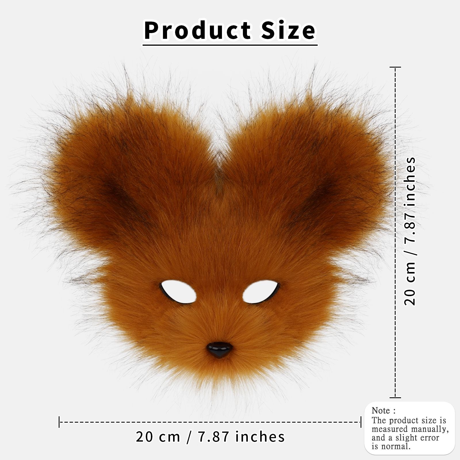 Faux Fur Animal Mouse Mask Plush Half Face for Masquerade Carnival Party Costume Accessories