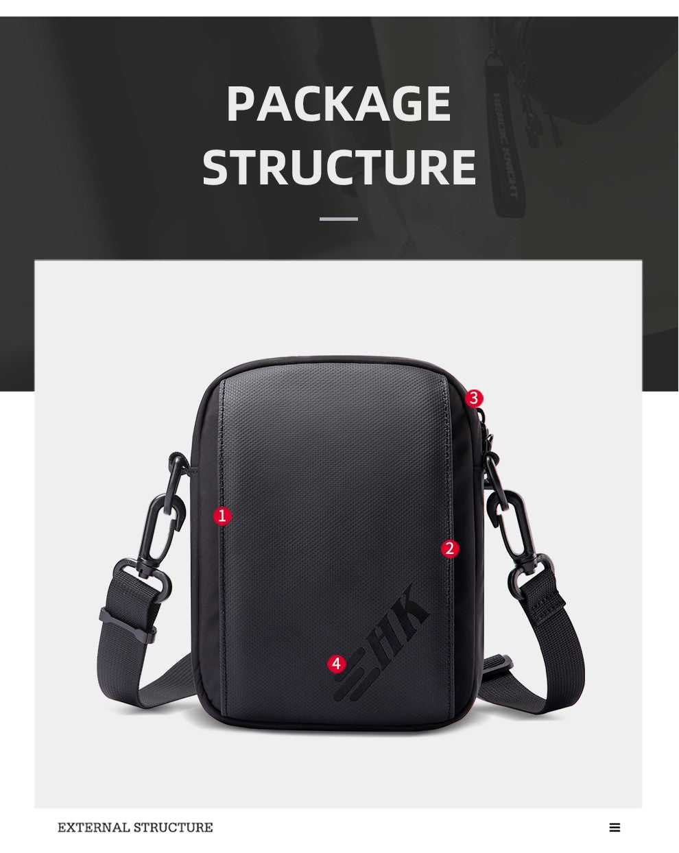 Heroic Knight Casual Men's Shoulder Bag 6.5" Phone Woman's Crossbody Bag Waterproof Men Chest Bag Outdoors Unisex Travel Pack