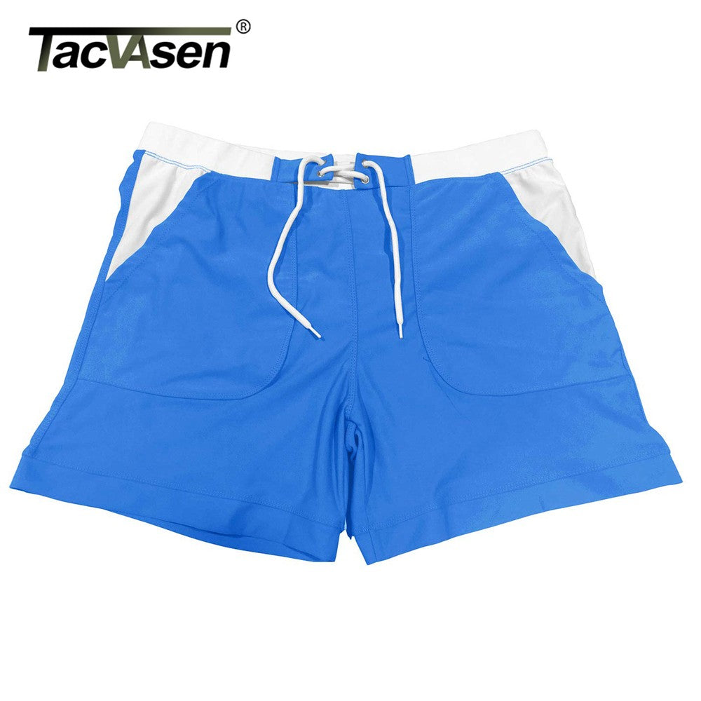 TACVASEN Summer Swimming Board Shorts Mens Beach Shorts Brief Boxer Trunks With Pocket Quick Dry Outdoor Casual Swimwear Bottoms