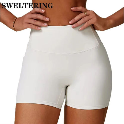 SWELTERING Gym Fitness Shorts Running Cycling Sports Shorts Breathable Workout Short Leggings High Waist Fitness Yoga Shorts