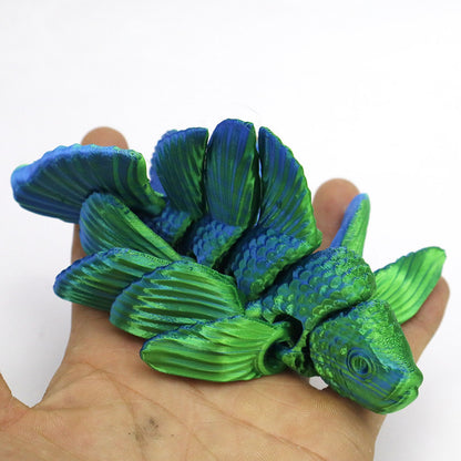 3D Printed Goldfish with Figures Multi-joint Movable Simulation Fish for Home Accessories Kids Gift Living Room Decoration& Gift