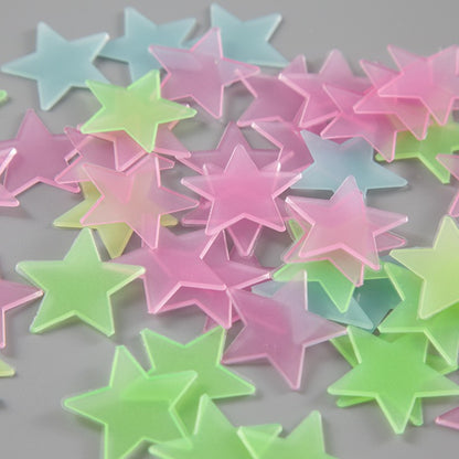 100pcs Luminous Wall Stickers Stars shine in the dark Sticker Decals for Kids Baby rooms Colorful Fluorescent Stickers Home deco