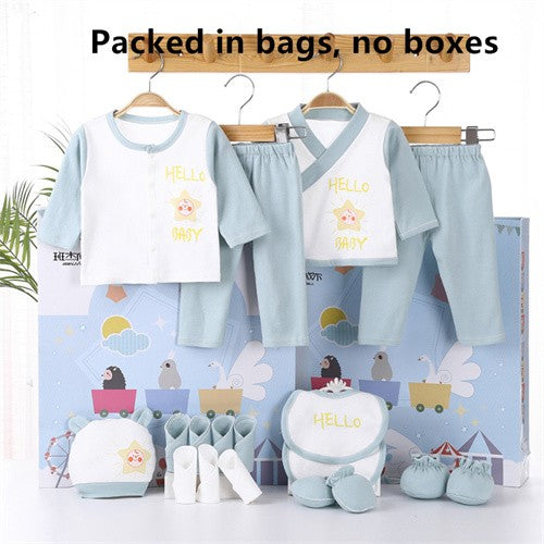 Lawadka 18piece/lot Newborn Baby Clothes For Girls Boys Sets 100% Cotton Infant Spring Autumn Soft Boy Clothing New born Hat Bib
