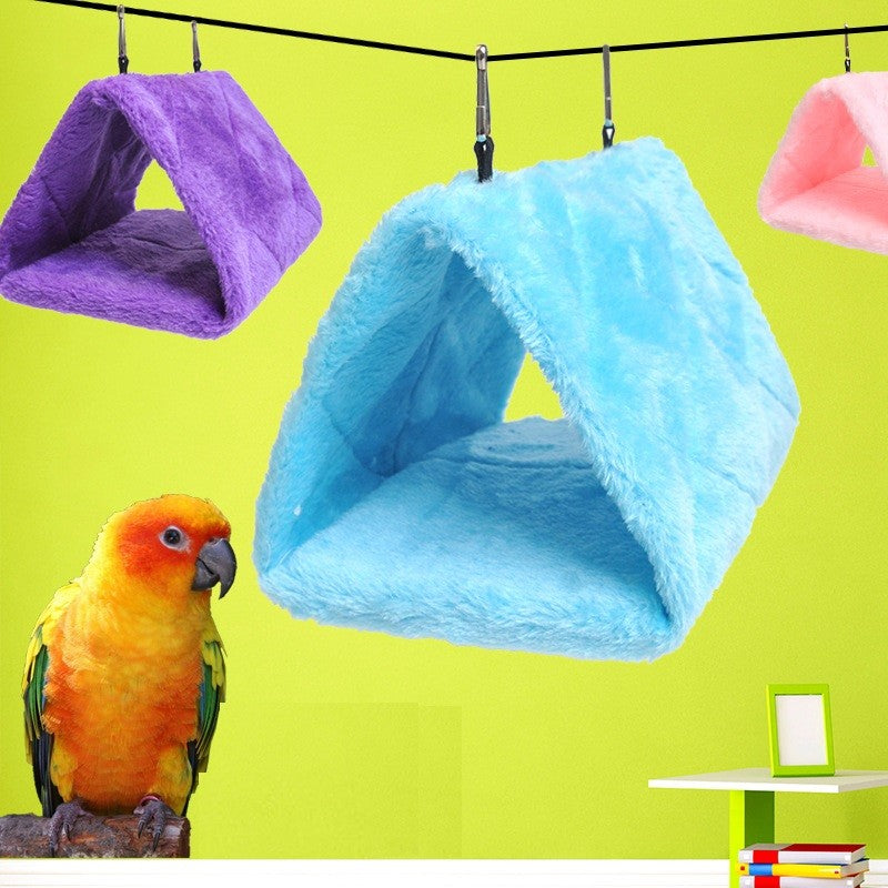 Cama de Pássaro de Inverno para Animais de Estimação Gaiolas de Papagaio Quente Pelúcia Rede Cabana Tenda Cama Caverna Suspensa para Dormir e Chocar Acessórios para Pássaros