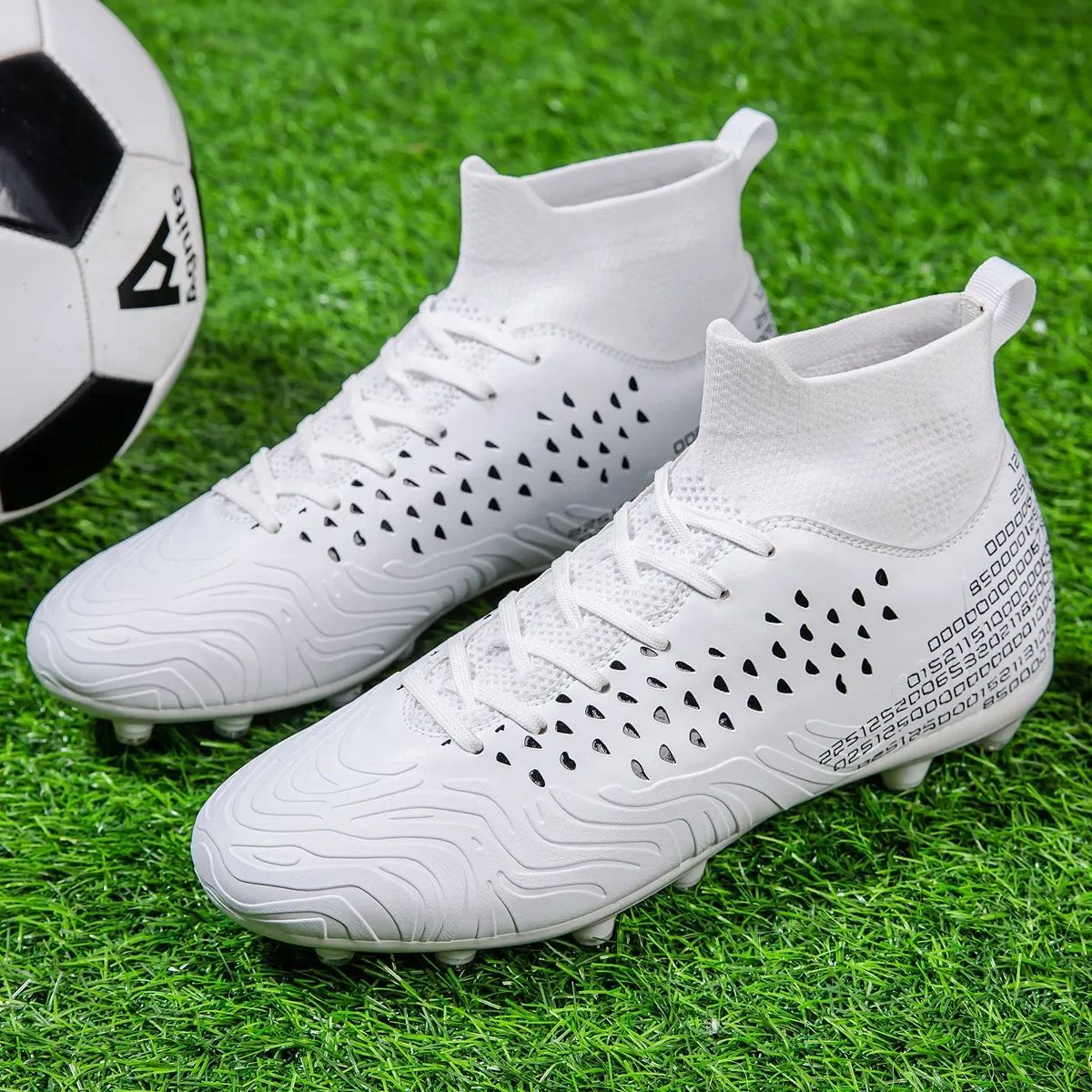 High-top Society Soccer Shoes Football Boots Men Ultra-light Kids Boy Turf Futsal Cleats Children's  Sports Training Footwear