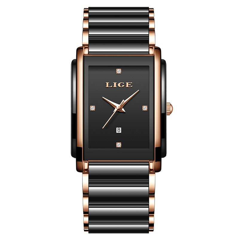 LIGE Fashion Elegant Watch for Women Japanese Movement Ceramics Strap Luxury Ladies Bracelet Quartz Watches Gifts Reloj Mujer