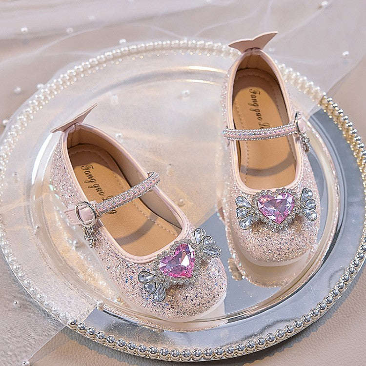 Fashion Elegant Soft Sole Anti-slippery Versatile Dress Leather Shoe for Party Autumn New Children Princess Shoes for Girls