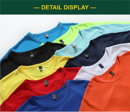 Quick-drying T-shirt Custom Logo Breathable Sports Top Embroidery Personalized Logo Team Activity T-shirt Print Pattern 2025