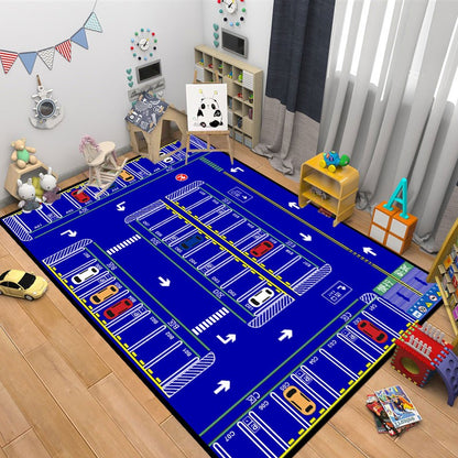 Creative Cartoon Car Track Living Room Rugs Children's Bedroom Bedside Floor Carpet Sofa Coffee Table Rug Puzzle Game Carpets