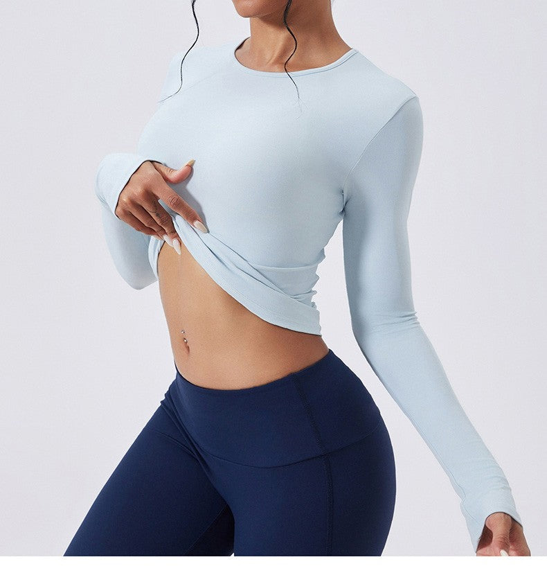 Women Long Sleeve Workout Top Gym Casual Outdoor Top Workout Dry Fit Breathable High Elastic Sports Top Sports Long Sleeved