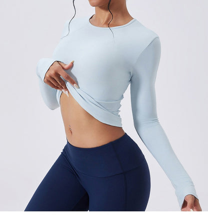 Women Long Sleeve Workout Top Gym Casual Outdoor Top Workout Dry Fit Breathable High Elastic Sports Top Sports Long Sleeved