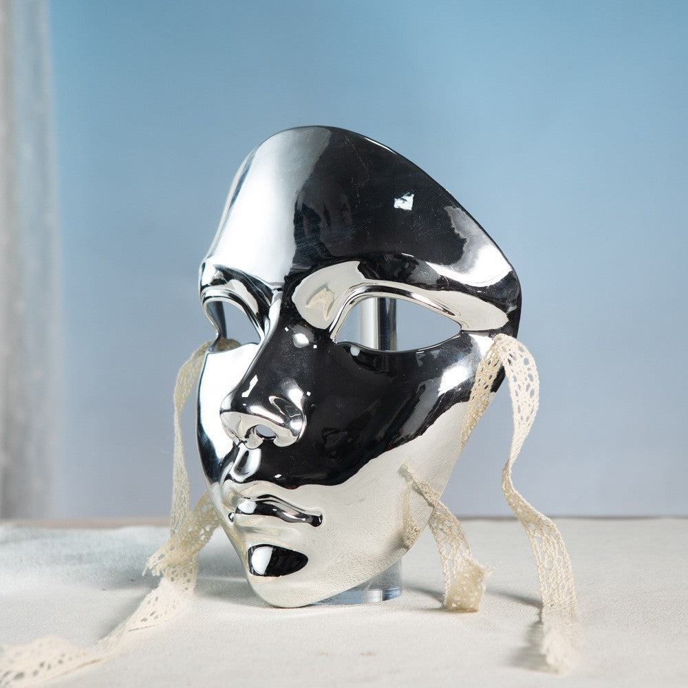 Masquerade Mask Metallic Color  Halloween Mask Full Face  For Women Men Cosplay Masquerade Costume Accessories