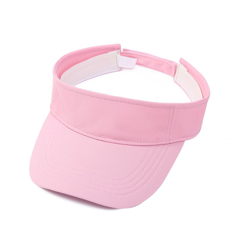 Men Women's Summer Sun Visor Hats Empty Top Solid Cotton Outdoor Sports Beach UV Protection Caps