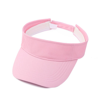 Men Women's Summer Sun Visor Hats Empty Top Solid Cotton Outdoor Sports Beach UV Protection Caps
