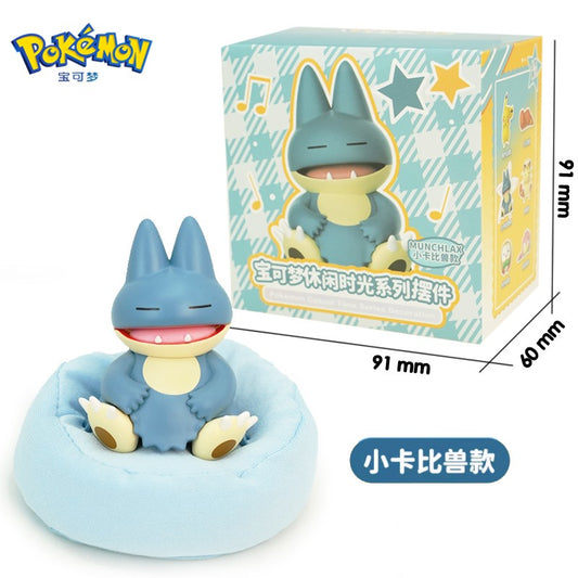 POKEMON Original Sleeping Position Pikachu Charmander Slowpoke Meowth Rowlet Figures Genuine Action Figure Doll Mode Toy Gift