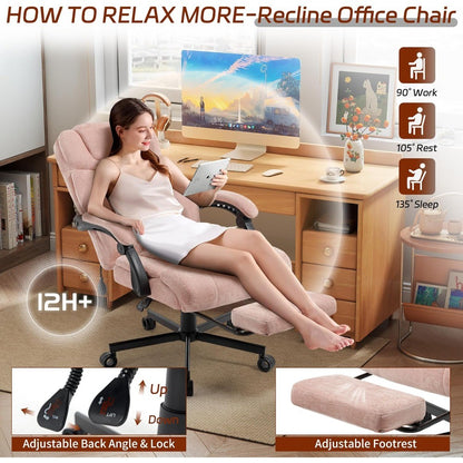 600LBS Big and Tall Office Chair for Heavy People,Large Reclining Executive Chairs with Foot Rest&AirAdjust Lumbar Support