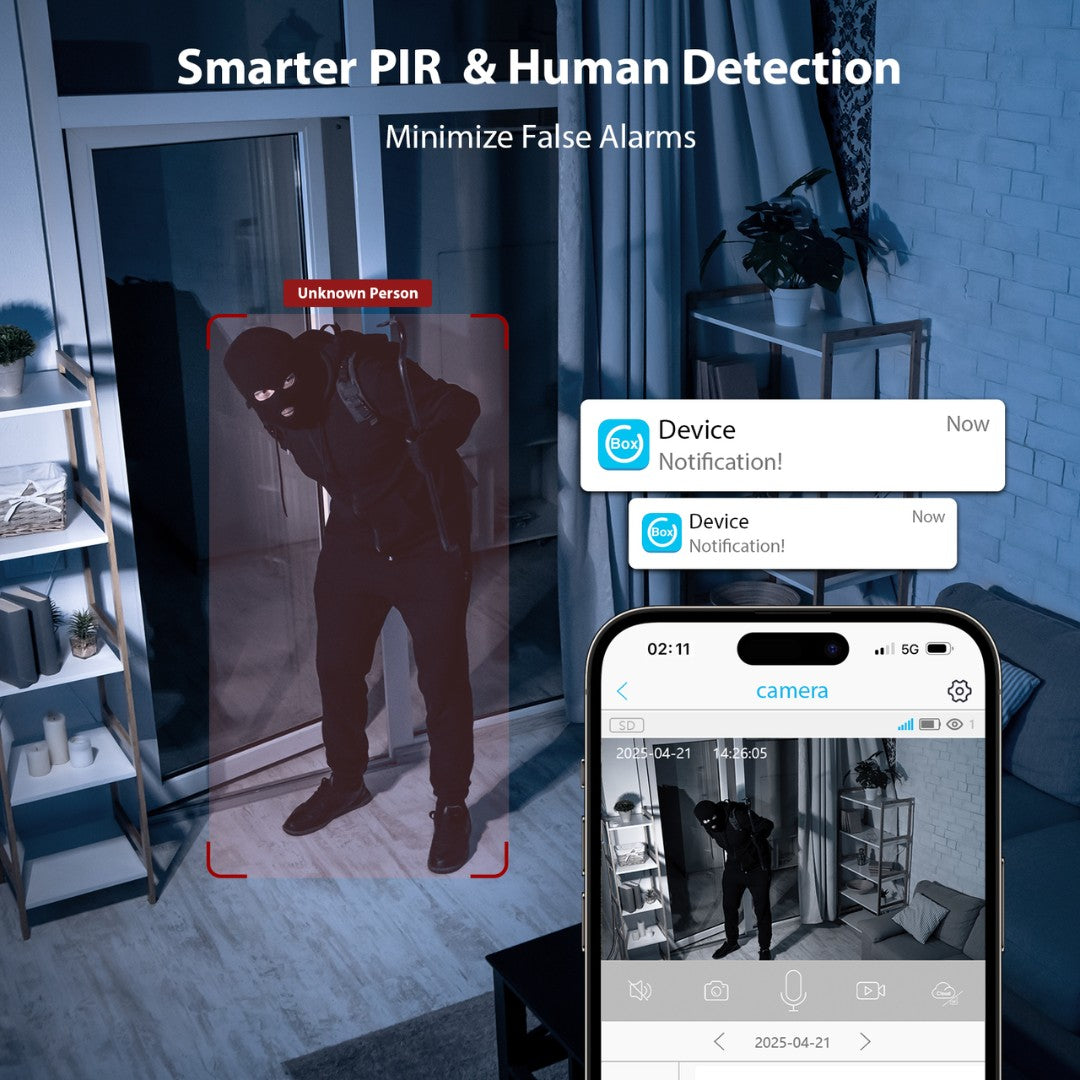 Mini 4G Wireless Security Camera with SIM Card, Battery Powered, Night Vision, Human Detection, Indoor Outdoor Use Mini Cam