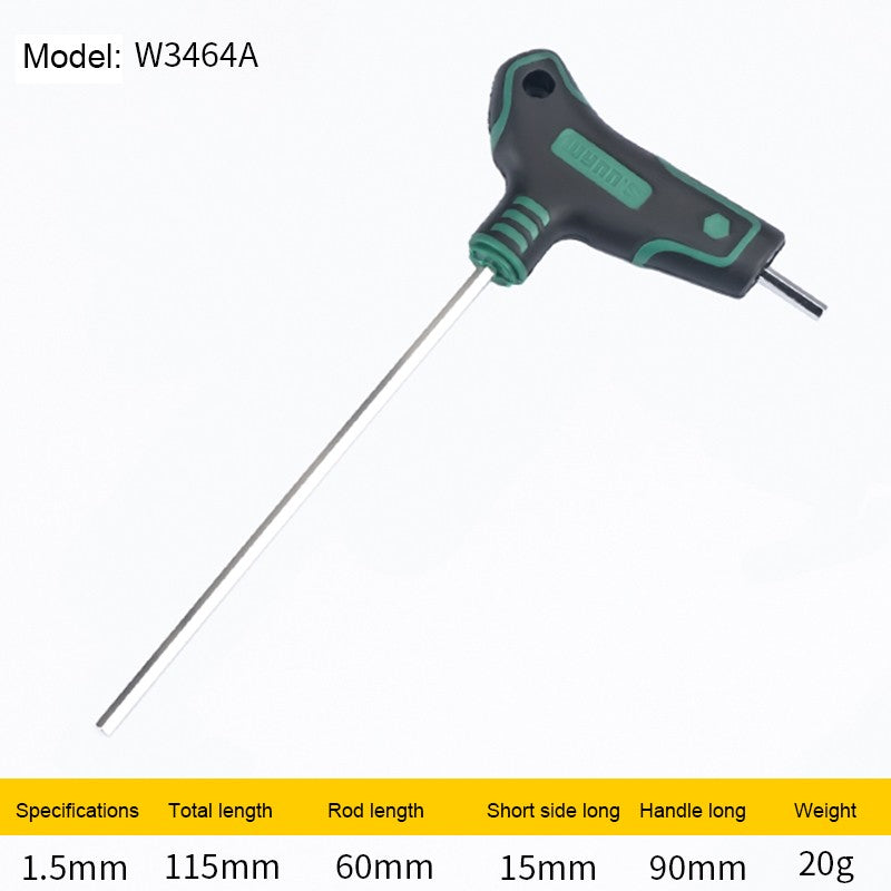 WYNN'S T-Handle Allen Wrench Metric Long Arm Ball/Flat End Hex Key Wrench 1.5-12mm Home Auto Bike Repair Hand Tool Screwdriver
