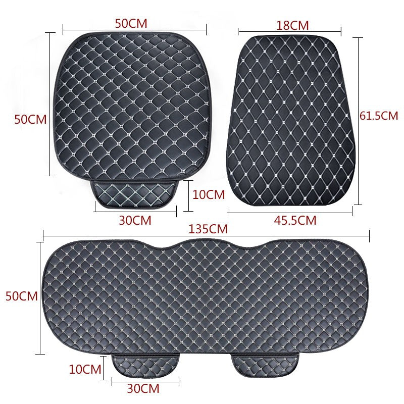 Leather Car Seat Covers Four Seasons Front/Rear Seat Protector Car Seat Cushion Pad Mat Auto Interior Accessories Universal