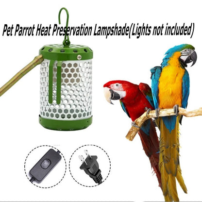 Lâmpada de Preservação de Calor Anti-Mordida para Papagaio, Fio de Metal À Prova de Mastigação, Aquecedor de Gaiola de Pássaro Anti-Queimadura, Plugue US/EU/UK com Gancho
