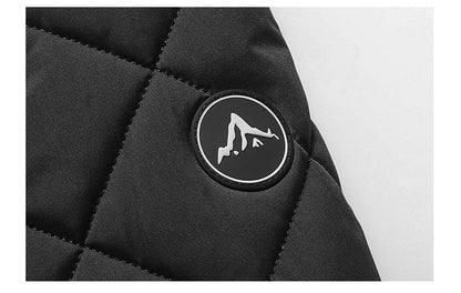 Quilted Jacket Men Autumn Winter Slim Fit Bomber Jacket Men Baseball Collar Cotton Padded Faux Fur Lined Casual Coat for 65-95kg