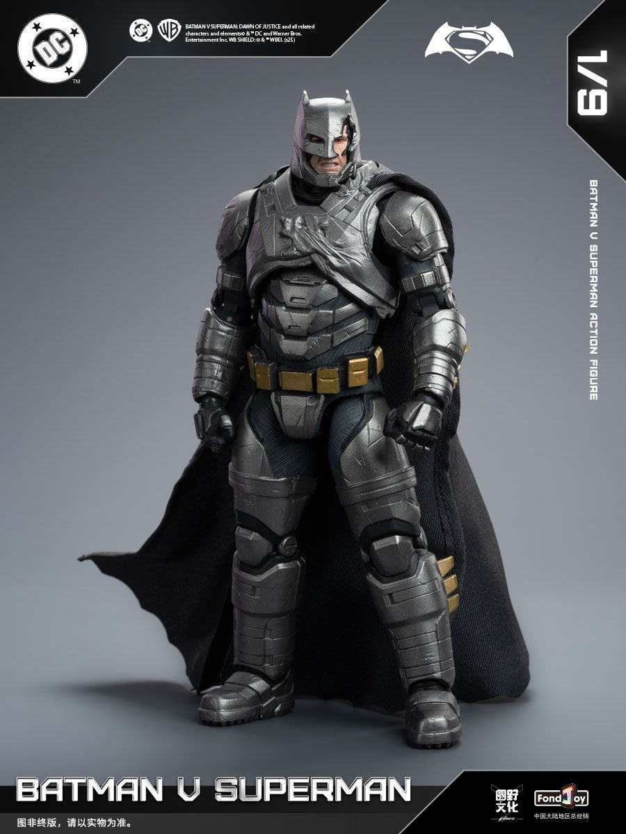 Novo conjunto de figuras Fondjoy BVS, Boneco de Ação Batman Blindado, Superman com Armadura Danificada 1/9 Batman V Superman: A Origem da Justiça DC Toys
