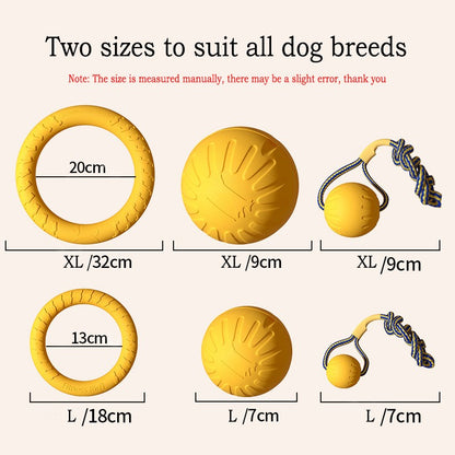 Brinquedos Duráveis de EVA para Cães 4 Peças Disco Voador + Bola + Corda para Puxar para Filhotes e Cães Adultos Conjunto Anti-Mordida para Limpeza dos Dentes?2024 Mais Vendido?