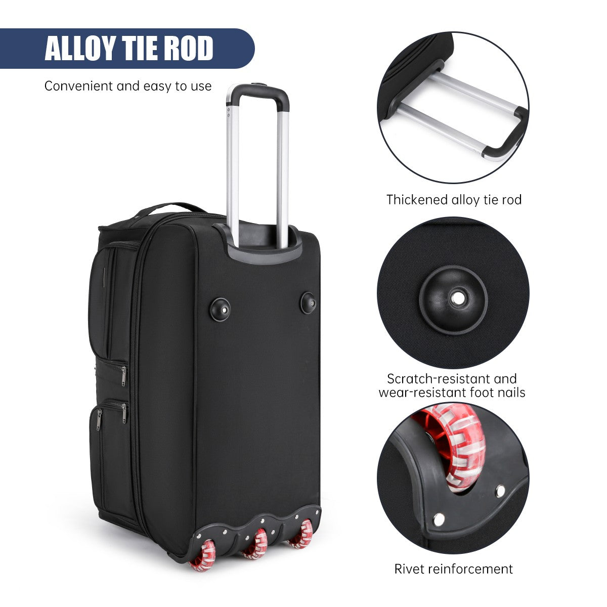 Airline Checked Bag Foldableing Overseas Moving Luggage Bag with Trolley Travel Luggage Rolling Travel Storage Bag Luggage Bag Men's Extra Large Capacity
