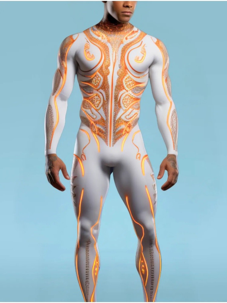 Halloween Smart Artificial Costume Men's Technology Tights Carnival Party Tights Stage Performance Jumpsuit Stretch Bodysuit