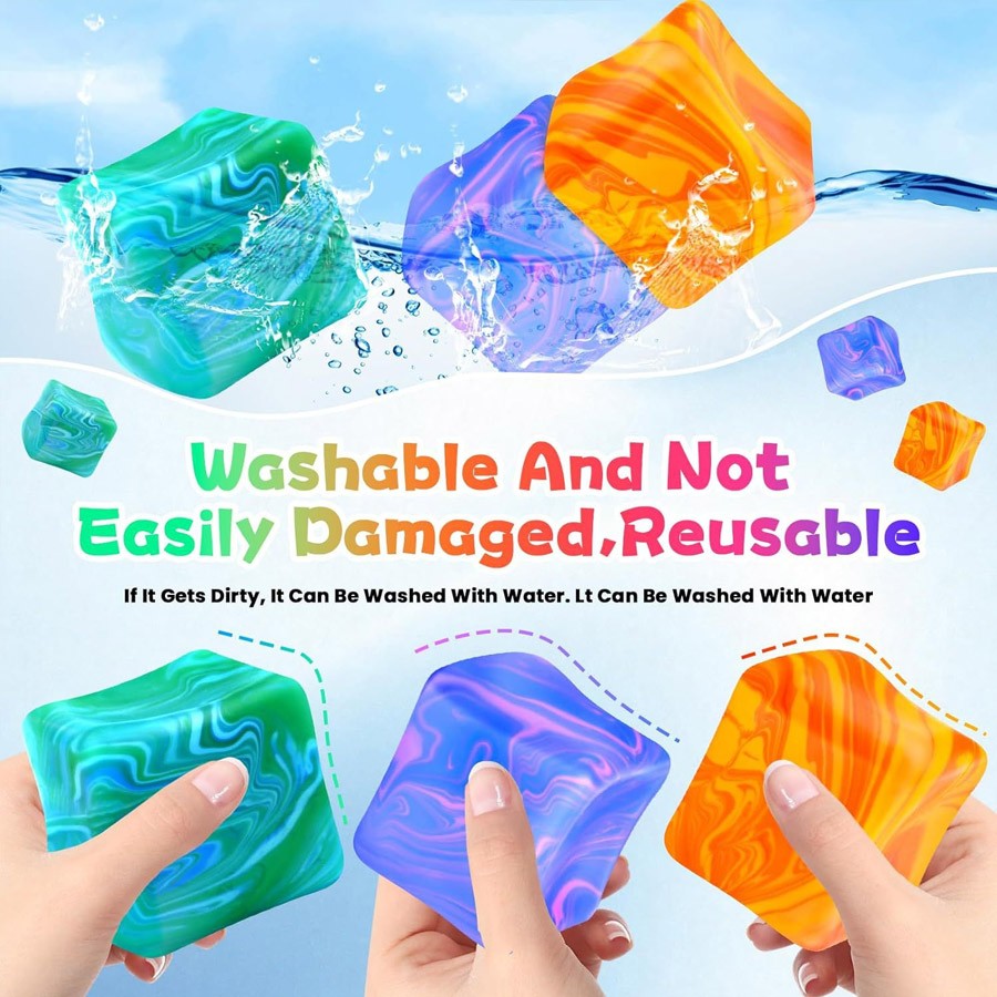 Soft Slow Rebound Stress Cube Color Swirl Rotating Sensory Squeeze Toy Anxiety Relief Fidget Toy Classroom Prize for Kids Adults