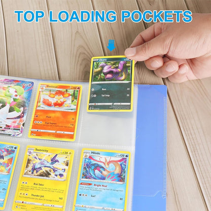 Pacote de 50 a 250 Protetores de Página de 9 Bolsos Mangas de Cartão Suporte Dupla Face Páginas de Álbum Adequado para Cards de YuGiOh MTG Jogos Esportivos