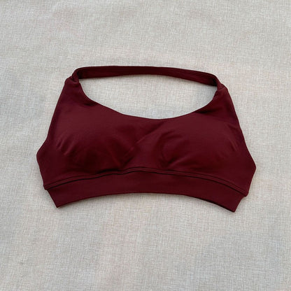 DF halter Neck Woman Sports Crop Bra  Comfortable gym bra Running Bra workout Sportswear