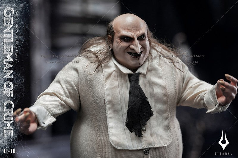 Boneco Articulado Colecionável Eternal Toy ETX8 1/6 Comics Villain Gentleman of Crime Pinguim Jazz Conjunto Completo 12'' com Traje e Guarda-Chuva
