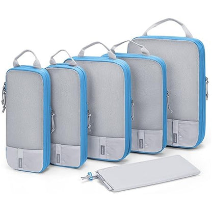 BAGSMART 6 Set Compression Packing Cubes for Travel Lightweight Luggage Organizer Bags Durable Space Saver Bags Travel Essential