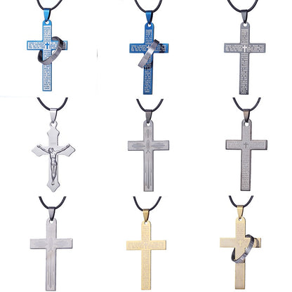 Colar de Bíblia ZRM Joias em Aço Inoxidável com Pingente de Cruz de Jesus para Homens e Mulheres Presentes