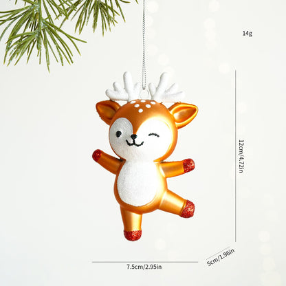 Christmas Atmosphere Balloon Dog Small Pendant Christmas Tree Snowflake House Pendant Small Ornament Wreath Accessory