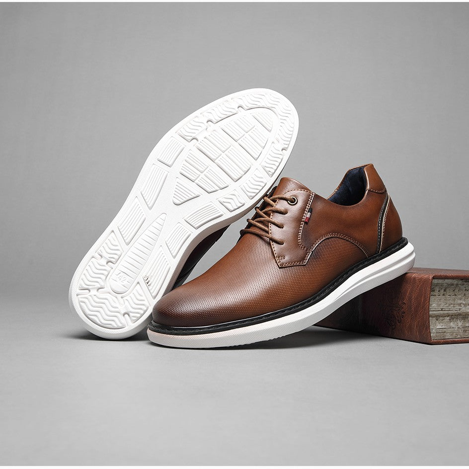 2025 Spring/Summer New Men Shoes Comfy Luxury Brand Men Casual Shoes Lace Up Business Style Dress Shoes BHKH Men Shoes