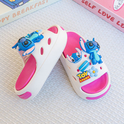 Disney Stitch Cartoon Slipper Cute Anti-slip Children's Slippers Boys and Girls Summer Shower Slippers Soft Sole Baby Babouche