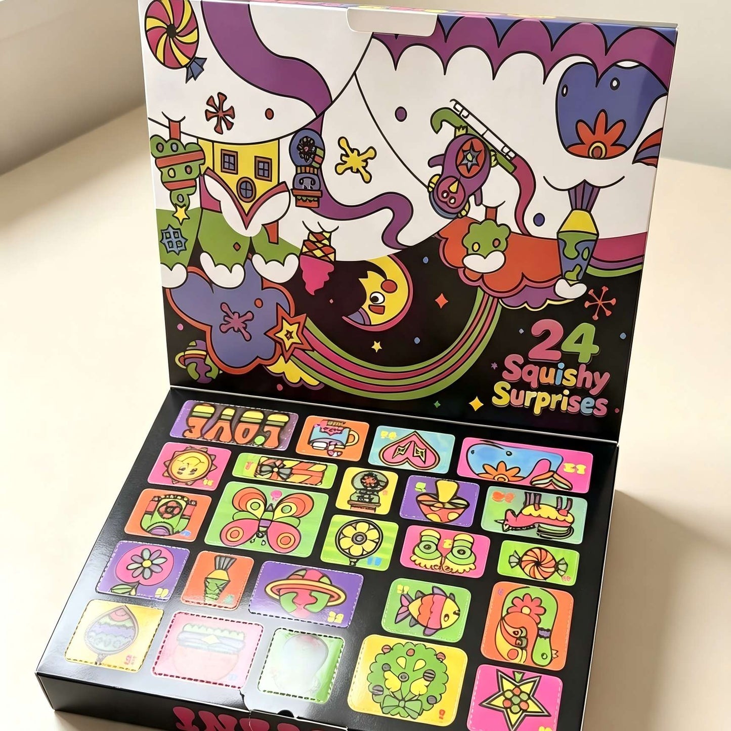 Christmas Easter Advent Calendar 24 Pcs Unique Cute  Squishy Fidget Toy Slow Rebound Anxiety Relief Mystery Surprise Gift Box