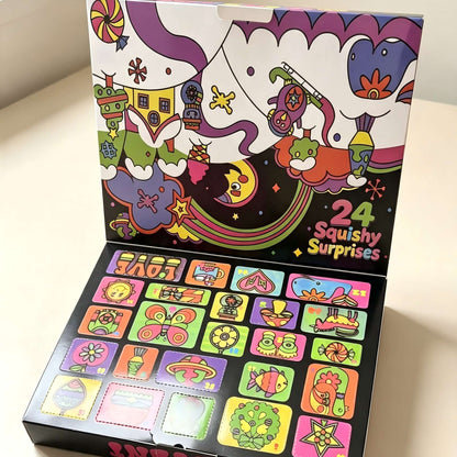 Christmas Easter Advent Calendar 24 Pcs Unique Cute  Squishy Fidget Toy Slow Rebound Anxiety Relief Mystery Surprise Gift Box