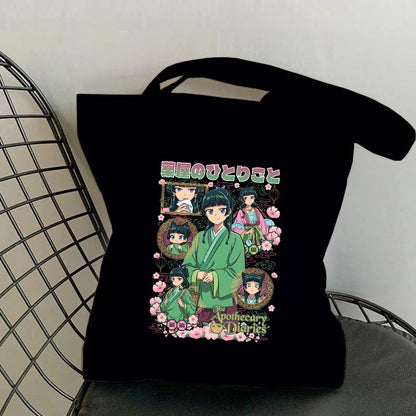 Hot Anime The Apothecary Diaries Printed Canvas Bag Messenger Bag Cute Fun Handbag Women Men Casual Tote Bag Gift