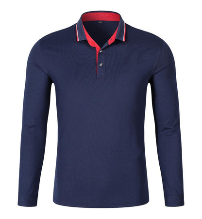 Cotton long sleeved T-shirt shirt polo shirt can print embroidered logo Spring and Autumn men's and women's work clothes