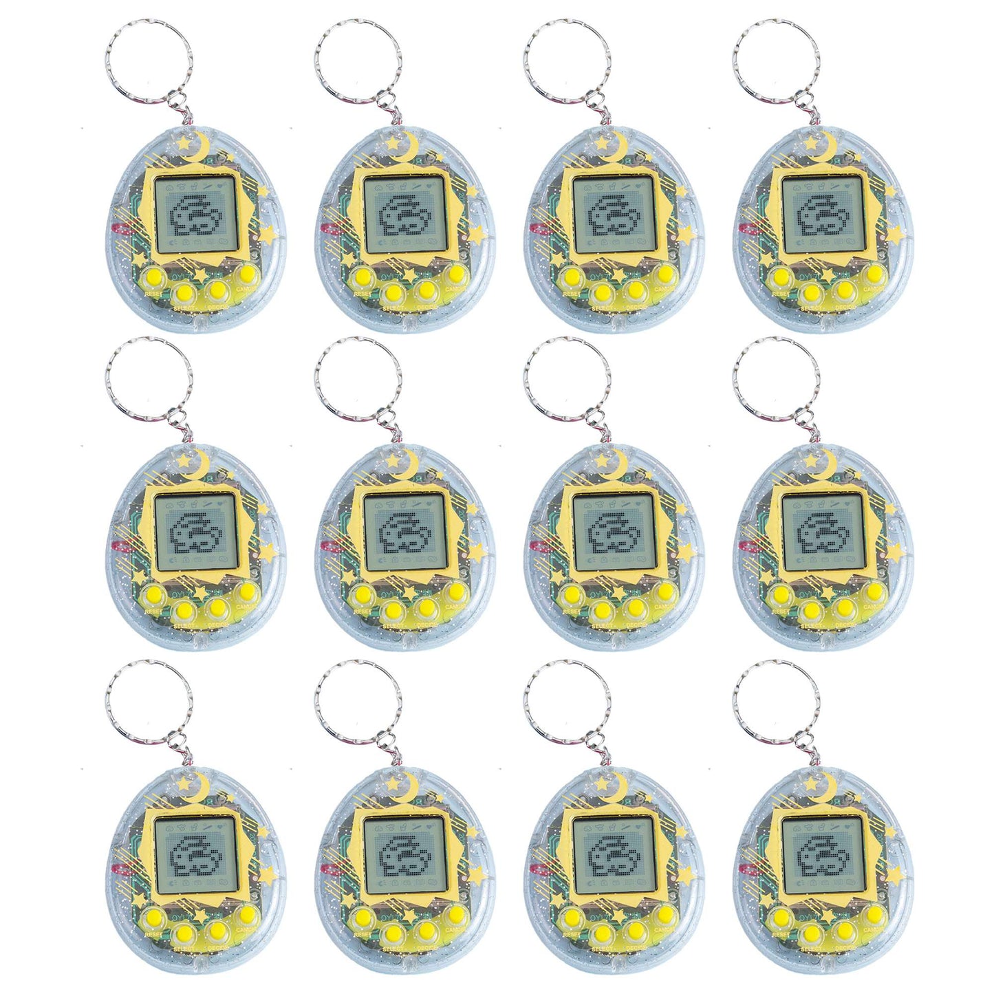 64-6PCS Virtual Pet Keychain Tamagotchi Electronic Toys for kids Video Game Party Favors Birthday Gifts School Classroom Prizes