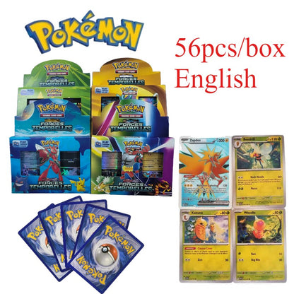 Hot 56pcs/box English Pokemon Collection Cards Edition Flash Cards Charizard Blastoise DIY Game PTCG Game Anime Cards Gift Toy