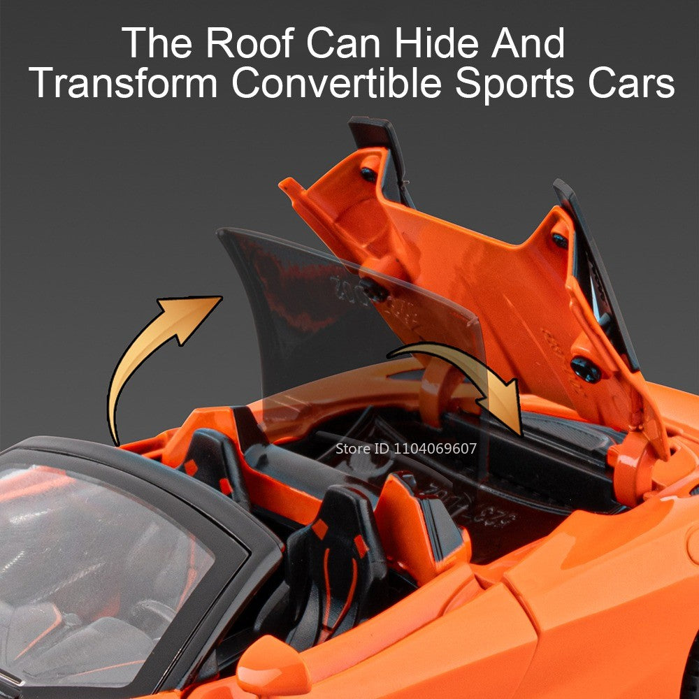 1:32 720S F1 Modelo Miniatura Carros Esportivos Liga Fundida Ornamento Supercarros Som Luz Portas Abertas Puxar Para Trás Presentes Infantis